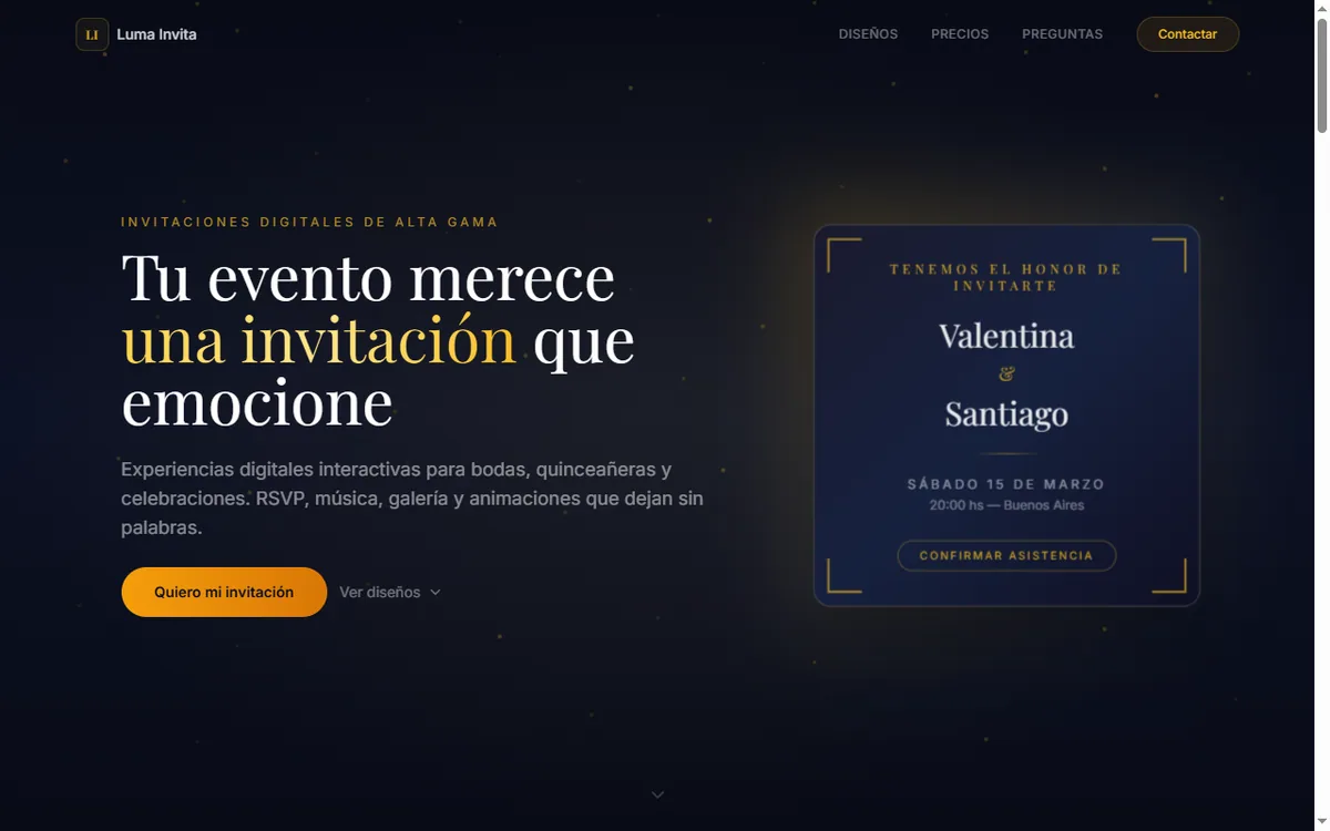 Captura del sitio Luma Invita (bylumainvita.com)